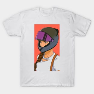 Anime Girl in Helmet T-Shirt